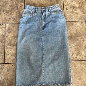 Vintage high waist late 70s 80s denim skirt size 12